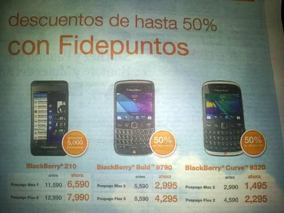 Orange ofrece 50% de descuento en Blackberry